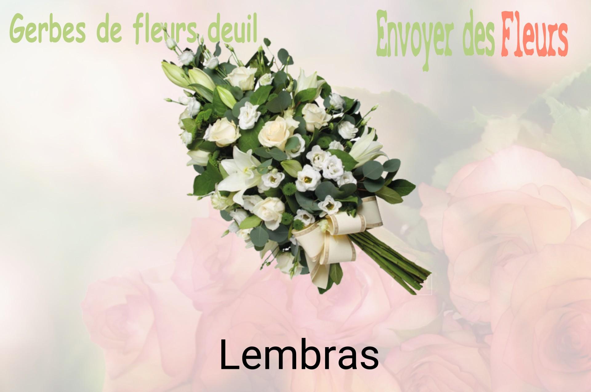 Gerbe de fleurs de deuil livrée à Lembras